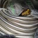 200Ft Metal Garden Hose durable stainless steel Water Hose, flexible, lightweight hose is resistant to kinks and tangles.With 10-way nozzle, strong 3/4 metal fittings, and a Stop Valve.