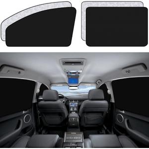 ZATOOTO Car Window Sun Shades Covers - 4 Pcs Magnetic Privacy Side Sunshades Blackout Auto Camping Curtains Accessories for Sleeping Family and Women Men Kids Baby (Front Back-4)