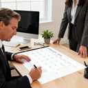 Large Desk Calendar 2026-2027, 18 Months Planner Pad From Jan 2026-Jun 2027, 22" x 17" Wall Calendar Classic Design with Habit Tracker Section, To-Do List, Notes, for Office, Home, School- Blue-Red