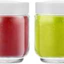 Hedume 12 Pack 6oz Clear Glass Jars with White Lids for Spices, Party Favors, Jams etc.