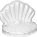 Inflatable Seashell Pool Float, Inflatable Shell Float with Pearl Ball Perfect for Children's Birthday Parties, Summer Beach Parties, Birthday Decor and Photo Prop, Equipped with Hand Pump