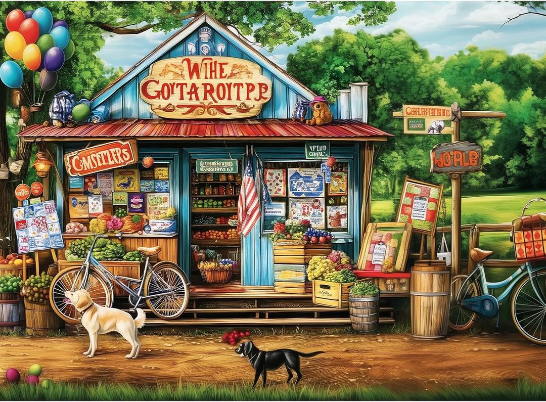 Puzzles 300 Pieces for Adults | HT Vegetable Store Puzzles | Recycled Cardboar Jigsaw Puzzles 300 Pieces | Challenging Family Activity Great Gift Idea for Family Friends | 20.5 X 15 inches