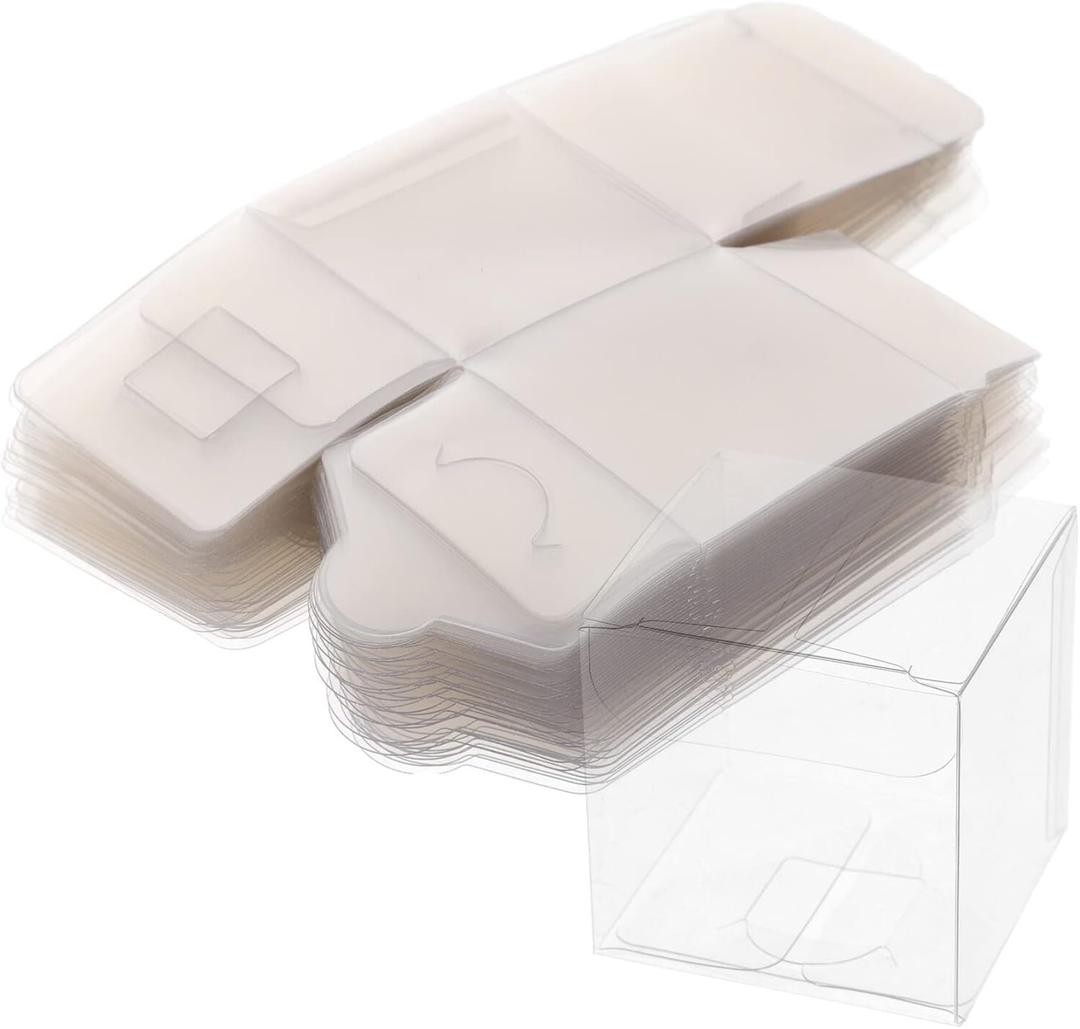 Operitacx Decorative Gift Boxes 50pcs Candy Apples Boxes Clear Cake Boxes for Pastries Clear Gift Boxes for Caramel Apples Ornament Wedding Party and Gift Display 5 * 5 * 5cm Clear Gable Boxes (1 Count (Pack of 1))
