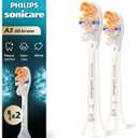 Philips Sonicare A3 All-in-One - Genuine Replacement Electric Toothbrush Heads, White, 2 Pack, HX9092/77
