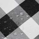 Hiasan Checkered Round Tablecloth 120 Inch - Waterproof Stain and Wrinkle Resistant Washable Fabric Table Cloth for Dining Room Party Outdoor Picnic, Black and White