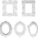 5Pcs White Small Picture Frames Mini Vintage Frames Picture Frame Vintage for DIY Photo(Small, 3-5 inch)