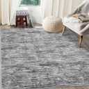 RUGSREAL Living Room Area Rug 9x12 Machine Washable Rug Non-Slip Stain Resistant Modern Abstract Bedropm Rug Contemporary Accent Floor Carpet for Dining Room Solid Area Rug for Home Office, Ivory/Grey