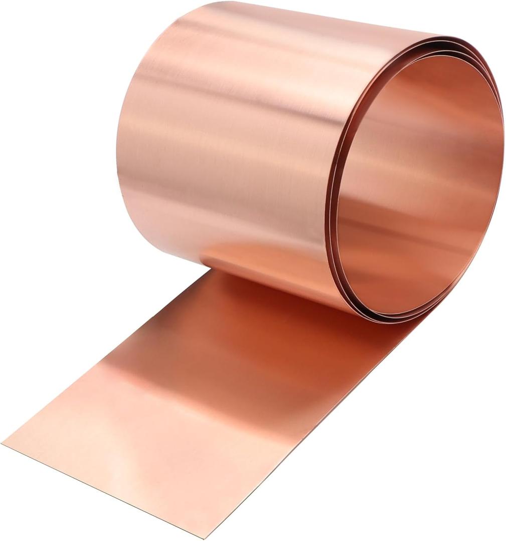 ELECTRAPICK Copper Flashing,20 Gauge(0.8mm) Thickness, 2in x 10ft, 99.95% Pure Copper Sheet Roll, Roofing Metal Flashing Roll for Contractors DIY Projects or Contractor