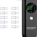 Professional Ketone Breath Analyzer Portable Breath Ketosis Meter for Ketosis Testing - High Precision Ketone Breath Tester with 10 Mouthpieces for Tracking Your Ketones
