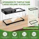 GOZILLA Aquatic Turtle Tank Kit+Lamp+Filter, Upgrade PC Turtle Tank Starter Kit with Adjustable Lamp & Filter,Reptile Habitat with Lid,Hanging Platform for Small Reptiles.(15.75×7.9×9''/Black Kit)
