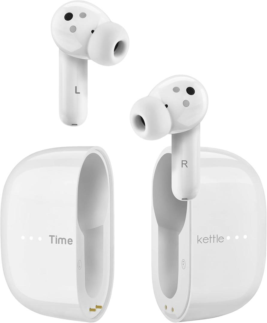 Timekettle M3 Language Translator Earbuds, Two-Way Translator Device with APP for 40 Languages Online, Voice Translator for Exploring Expat Life Freely, Compatible with iOS, Android (Online Version) (White)
