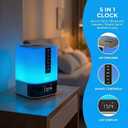 Hetyre Night Light Bluetooth Speaker, 5 in 1 Touch Control Bedside Lamp Dimmable Multi-Color Changing, Bedroom Alarm Clock, Best Birthday Gift Ideas for 10 11 12 13 14 Year Old Teenage Girls/Boys