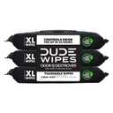 DUDE Wipes - Flushable Wipes for Adults - 3 Pack, 144 Count - Odor Destroyer XL - Deodorizing with Clean Scent - Up to 24 Hours of Odor-Destroying Technology