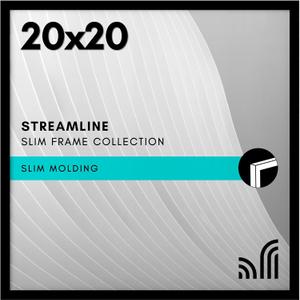 Americanflat 20x20 Picture Frame with Polished Plexiglass - Streamline Collection - Thin Border Square Frame for Wall Display - Hanging Hardware Included - Black
