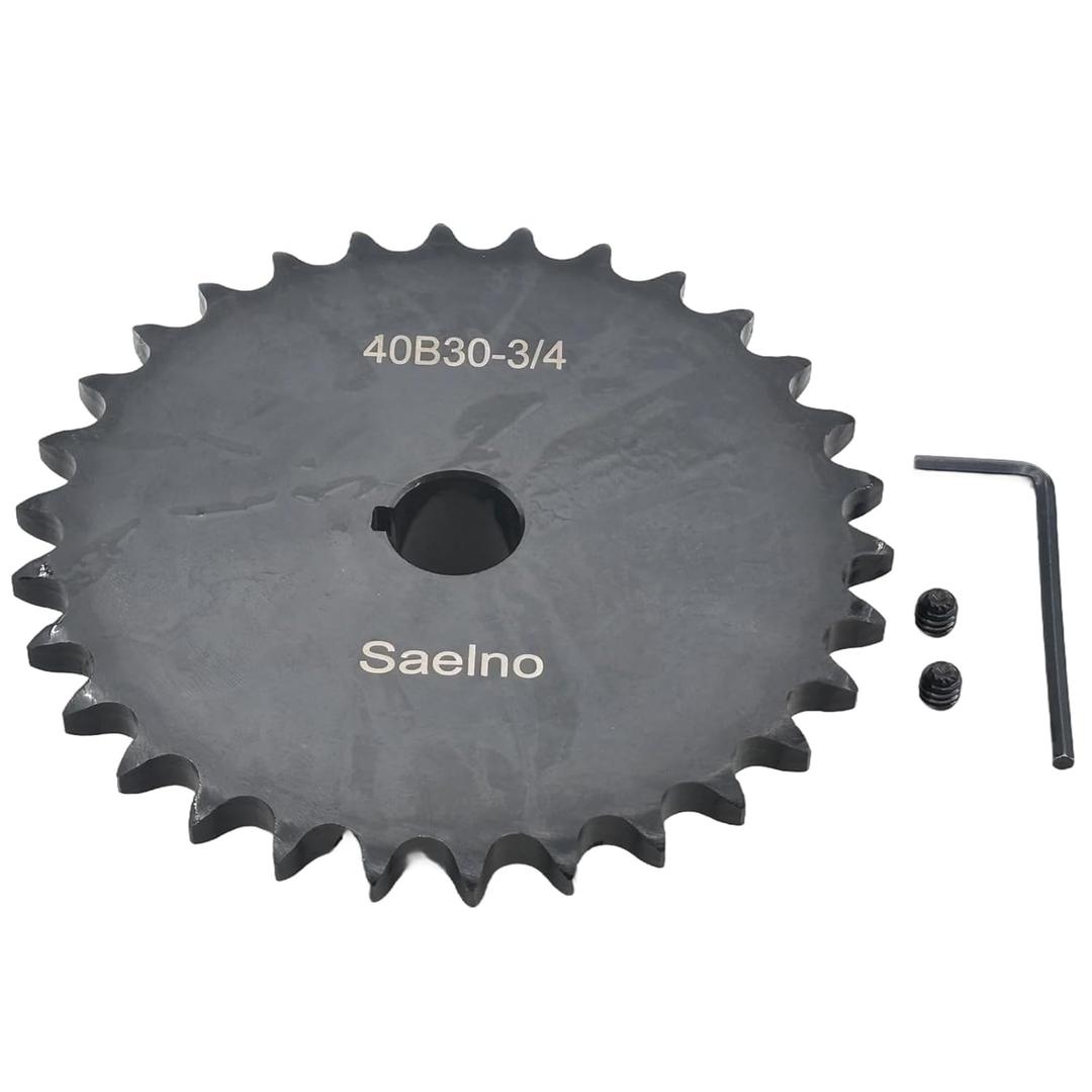 #40 Roller Chain Sprocket Type B 3/4 inch Bore 30 Tooth, Hardened Antirust 1045 Steel Drive Sprockets 40B30-3/4