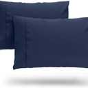Cosy House Collection Premium Rayon Derived from Bamboo Pillowcase Set of 2 - Ultra Soft, Cooling & Breathable Bedding (King, Navy Blue)