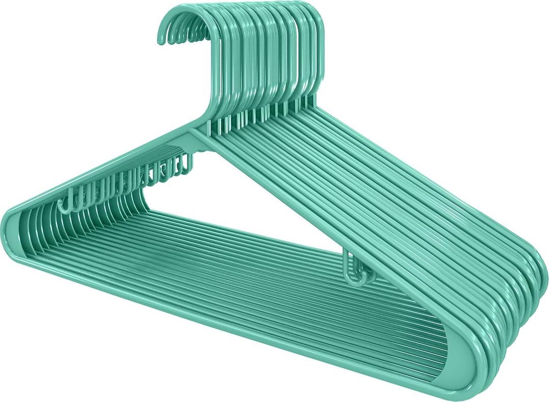 Utopia Home Plastic Hangers 20 Pack - Clothes Hanger with Hooks - Durable & Space Saving (Aqua)