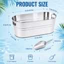 4Pcs Ice Bucket for Parties 4 Gallon Large Galvanized Tubs with 4Scoops