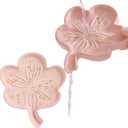 Silicone Soap Dish Shampoo Bar Soap Holder with Drain Spout Soaps Holders Tray Draining Soap Bar Holder Flower Shape Soap Saver for Shower Bathroom Organizer 2 Pack Pink