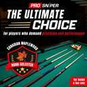 Prosniper Premium Pool Sticks Set of 4 | 58-Inch, 19-Oz Canadian Maple Pool Cue with Low-Deflection Shaft & 4 Extra Chalks | Pro-Grade Billiard Cue for Home & Bar Play