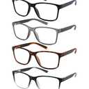 Blue Light Blocking Reading Glasses for Men 4-Pack Stylish Computer Readers with Spring Hinges,Anti Glare/Eye Strain Filter UV Ray Lightweight Reader Eyeglasses,+1.75 Magnification Strength