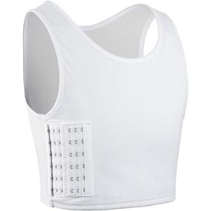 XUJI FTM Transgender Elastic Breathable Half Chest Binder (White, M)