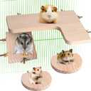 Chinchilla Cage Accessories Hamster Accessories, Chinchilla Toys Wood Platform Dwarf Hamster Cage Board, Chinchilla Cage Sturdy Standing and Jumping Wooden Board for Parrot Cage Rat Cage (Board)