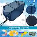 Pop-Up Pool Float Storage Bag,47x23.6x23.6inch Hanging Mesh Organizer Adjustable Pool Toy Storage Foldable Mesh Basket for Fence & Above Ground Poolside Storage Inflatable Floats, Rafts, Pool Toys