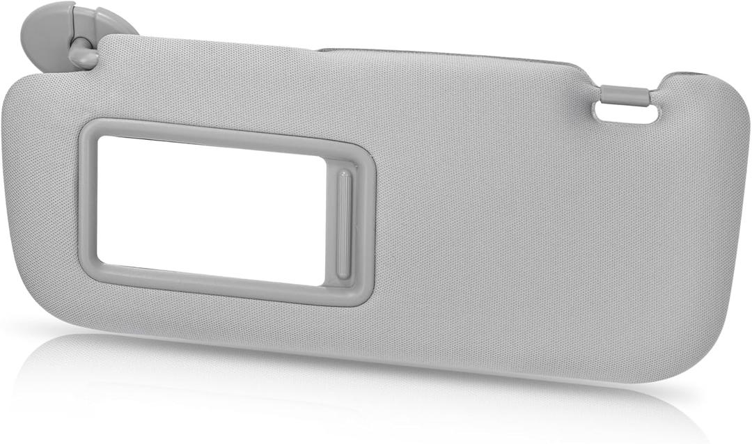 Grey Left Driver Side Sun Visor with Mirror Compatible with Corolla 2008 2009 2010 2011 2012 2013 Replace# 74320-02711-E0
