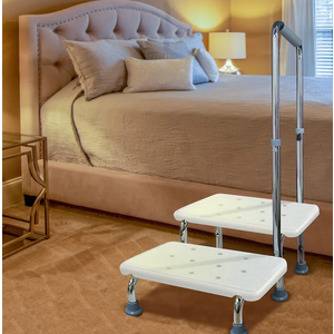 Aliseniors Step Stool with Handle and Non-Skid Platform, Heavy Duty 2 Steps Medical Foot Stool for Adult, Seniors, Handicap Holds up to 350 lbs