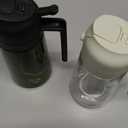 Olive Oil Sprayer for Cooking 2 in 1, 2-Pack Food-grade Glass Olive Oil Dispenser Bottle for Kitchen, 16oz/470ml Oil Container for Baking, Air Fryer, Salad, Frying, BBQ, Roasting (Black) (Black)