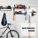 XCSOURCE Garage Sports Equipment Storage Rack with 3 Separate Shelf, Ball Rack, Sport Equipment Organizer with 4 Hooks for Badminton Racket, Basketball Rack for Basketball Football Rugby