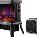 18“ Electric Wood Stove Fireplace with Flame Effect,Black 4 in 1 Freestanding Indoor Space Heater.White Basics Ceramic Heater Space Heaters for Indoor Use Overheat Protection Tilt Protection Low Noise