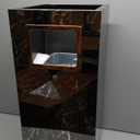 15 Gallon Black Marbling Stainless Steel Trash Can with Ashtray for Hotel Lobby