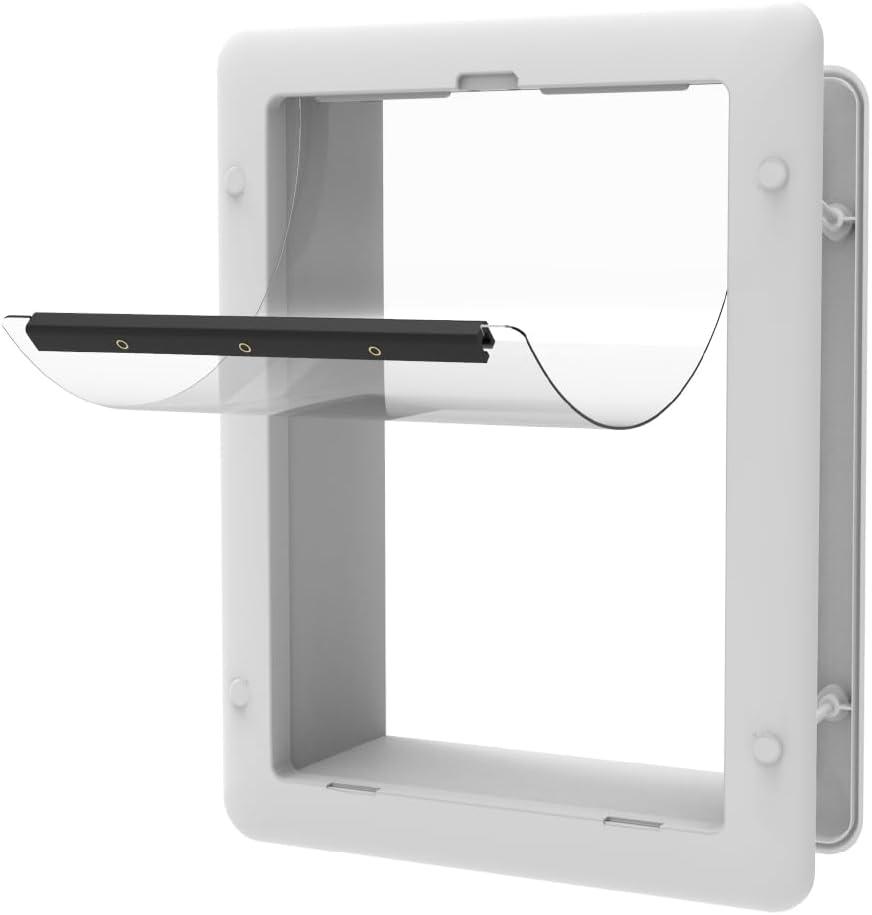 Essential Pet Door for Screens, Doors and Walls up to 2.17" Thick, for Dogs and Cats up to 11 lbs, Small, White