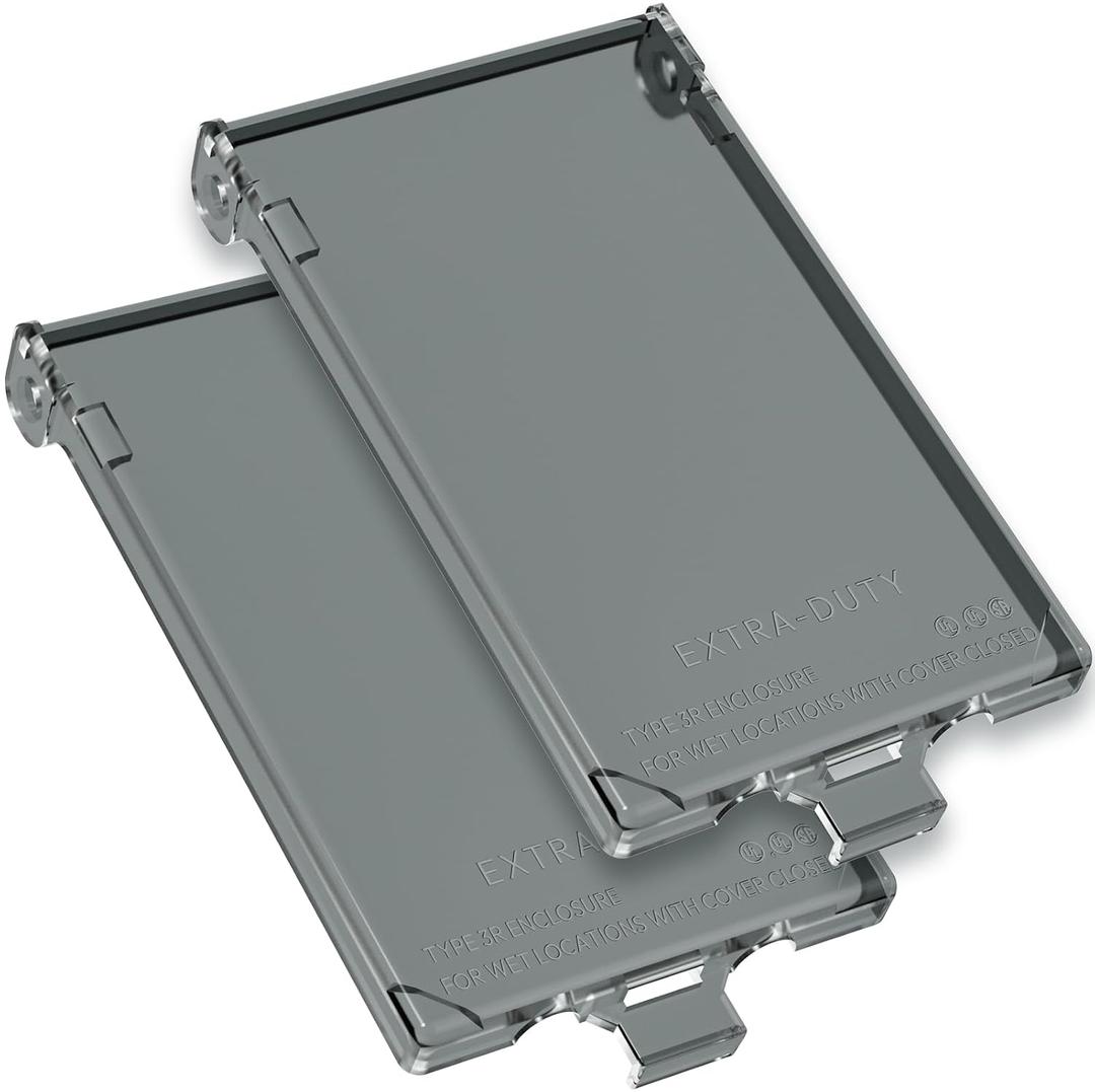 2Pcs Recessed Outlet Box Cover, DBVC-1 Replacement Cover, UV Rated, Weather-Proof, Type 3r Enclosure Cover Compatible with DBVR/DBVS/DBVM Series, 60VC, and Other Outlet Box.