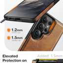 Designed for Samsung Galaxy S26 Ultra Leather Case with Stand, Protection Slim Adjustable Kickstand Phone Cover Compatible with Samsung Galaxy S26 Ultra (Brown)