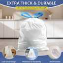 10 Gallon Trash Bags with Drawstring - 120 Count Heavy Duty 1.2 Mil Garbage Bags 38 Liter Unscented White Kitchen Bin Liners for Home & Office