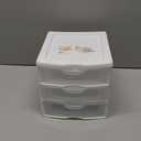 Sterilite 3 Drawer Mini Desktop Unit, Clear w/White Frame