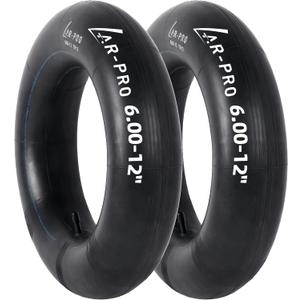 AR-PRO 6-12 (6.00-12) Heavy Duty Inner Tube with TR13 Offset Straight Valve Stem Lawn Tractor, Trailer, Golf Cart, Utility Cart Replacement Tire Tube 2 Pack
