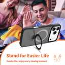 Phone Cover for iPhone 17 Pro Max Case with Stand, Magnetic, Military Grade Protection, Shock Absorption, Lightweight, Scratch Resistant, Matte Finish for iPhone Case 17 Pro Max Black