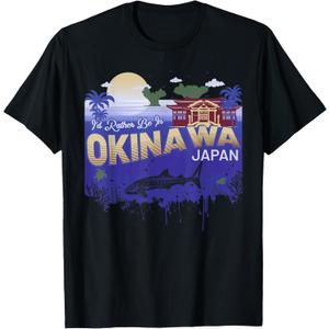 I Would Rather Be in Okinawa Japan Vintage Japanese Souvenir T-Shirt Large