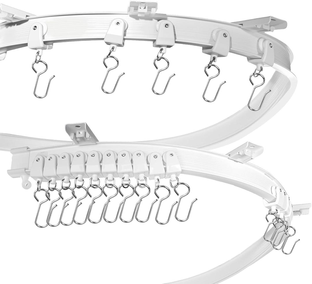 Flexible Ceiling Curtain Track 3m/9.8ft - Bendable PVC with Embedded Steel Plate, Heavy Duty Ceiling Mounted Curtain Track for Windows, Room Divider, RV, Shower