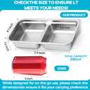 4 Pack Stainless Steel Snack Containers Reusable, Grab and Go 2 Compartment Food Storage Meal Prep Containers with Lids Stackable for Travel Camping School Lunch, Gifts for Gym Home Cooks