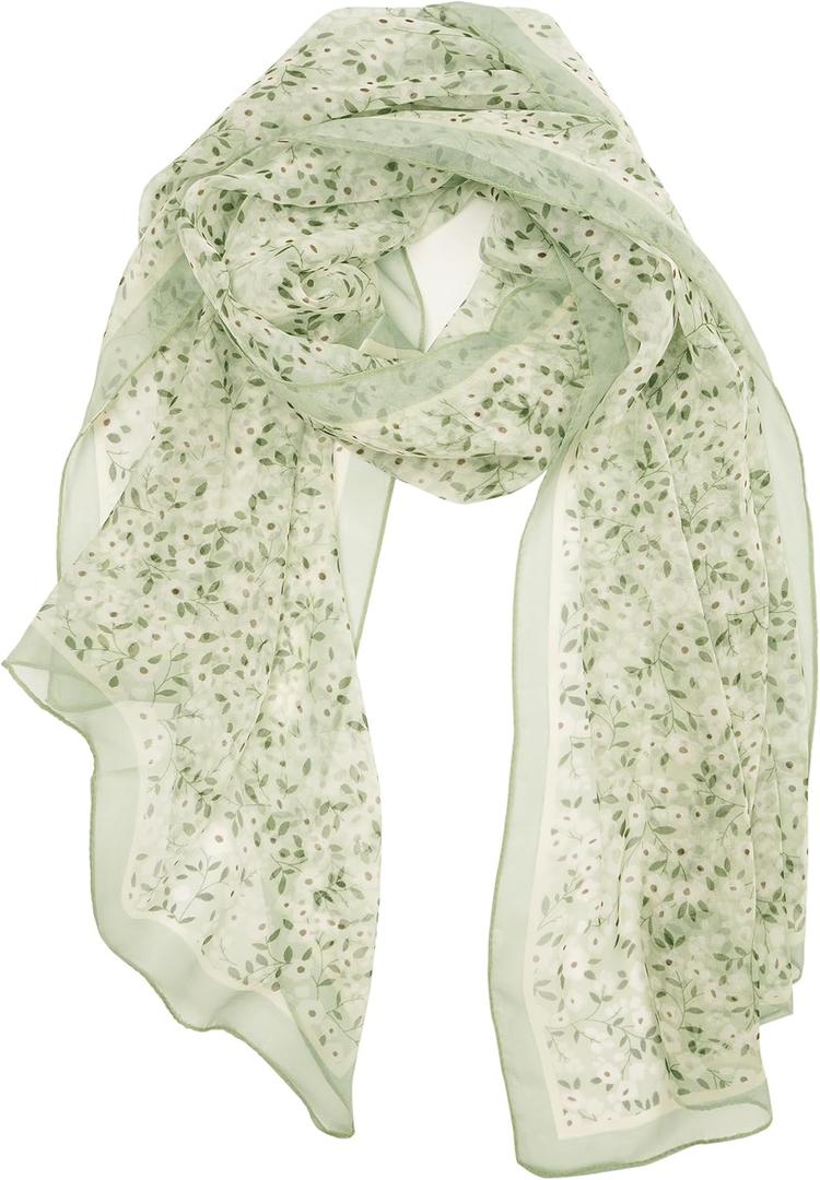 YOUR SMILE Ladies/Women's Lightweight Floral Print/Solid Color mixture Shawl Scarf For Spring Summer season 