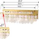 TOCHIC 3 Lights Vanity Light with Natural Capiz Shell Shade, Brushed Gold Bathroom Dimmable Vanity Light, Modern Wall Lighting Fixture for Mirror Cabinets, Powder Room, Bedroom, Living Room, 23W