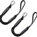 Bungee Boat Mooring Lines, 2FT,Bungee Cords with Hooks 1800LB Breaking Strength, for ATV, Boat and Pickup Truck