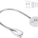 Aramox RV LED Reading Light, 12-24V Gooseneck Wall Mount Lamp, 3W Dimmable, 3 Colors, Silver, for Boat