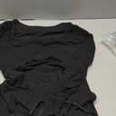 Kaximil Women's Sexy Bodycon Mesh Long Sleeve Square Neck Slit Party Short Mini Dress, Medium, Black