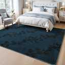 Fosirug 6x9 Navy Blue Modern Minimalist Floral Area Rugs